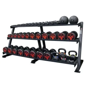TITANIUM USA 3 TIER EXTRA LARGE FLAT TRAY HEX DUMBBELL RACK