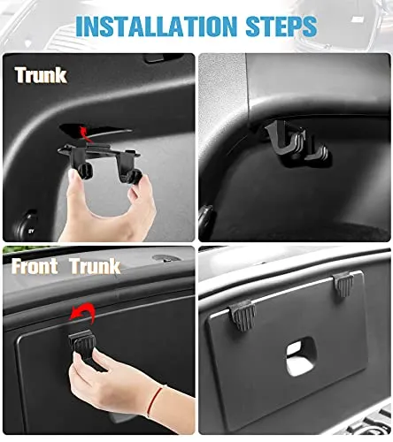 Trunk & Front Trunk Grocery Hooks for 2020-2022 Tesla Model Y (3 Piece Set)