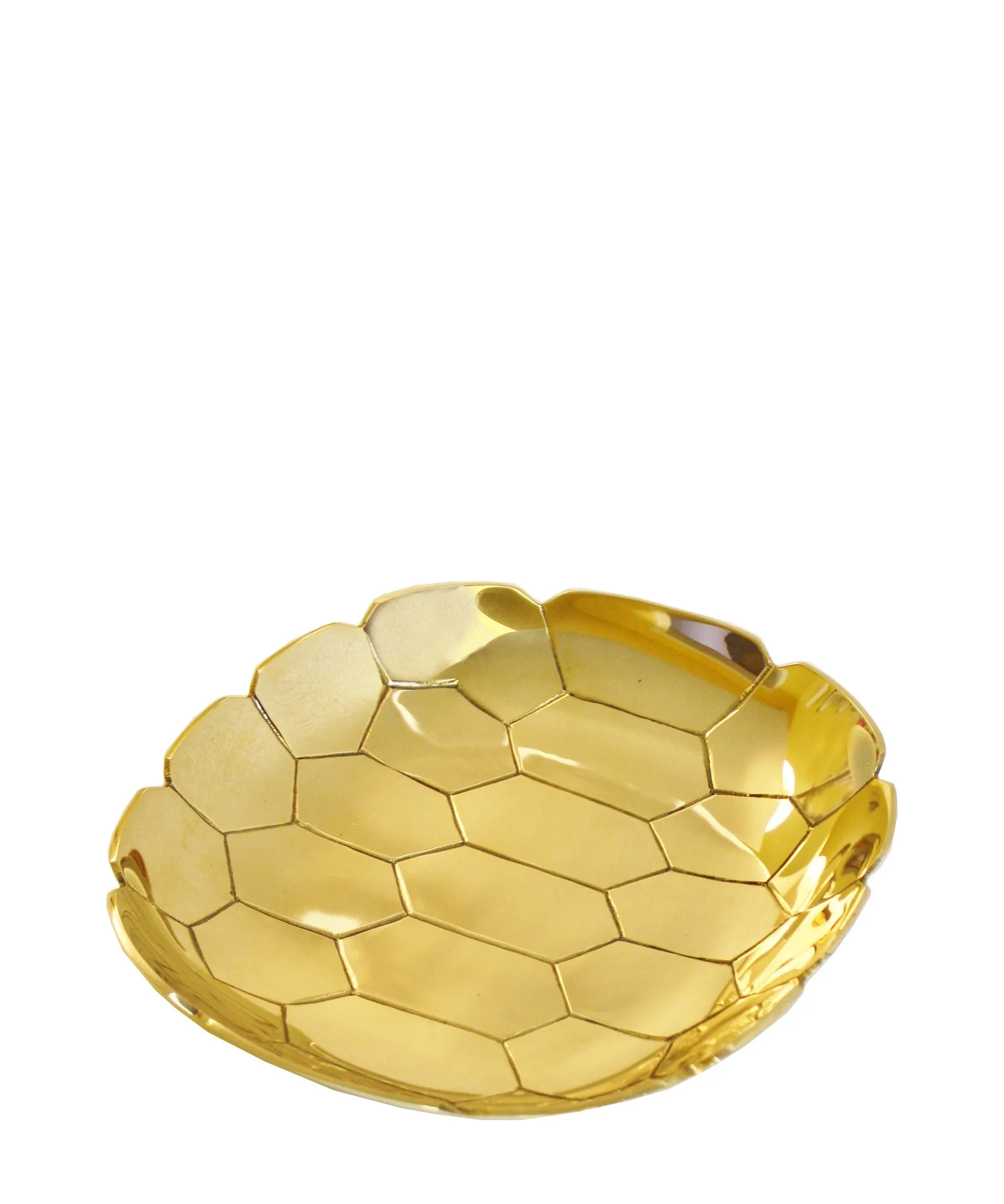 Turtle Shell Brass Tray Large