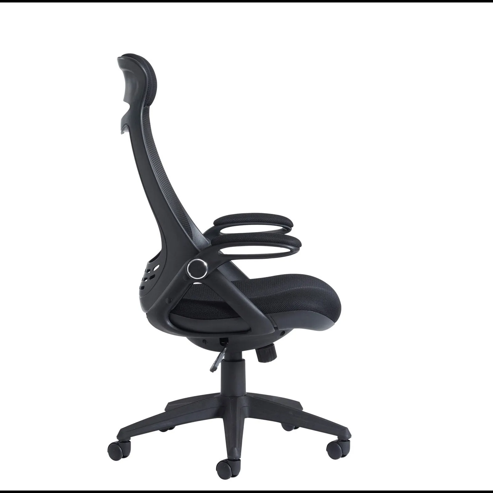 Tuscan mesh high back chair with head support - black