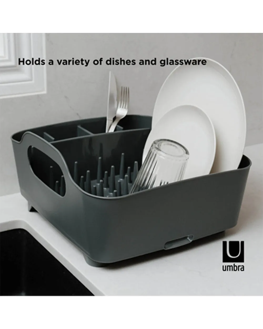 Umbra Tub Dish Rack Charcoal