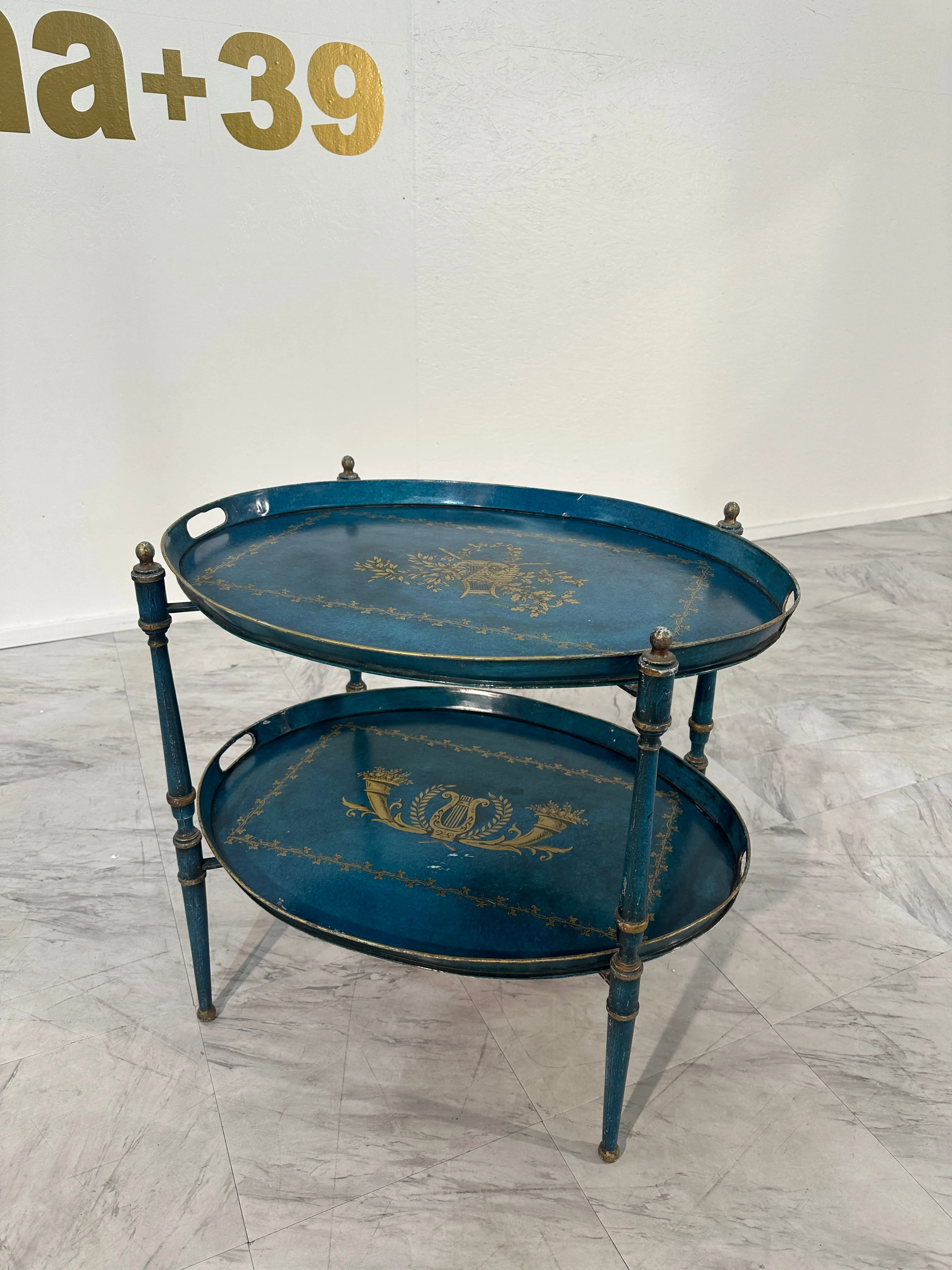 Vintage Italian Trolley with two removable trays, 50s