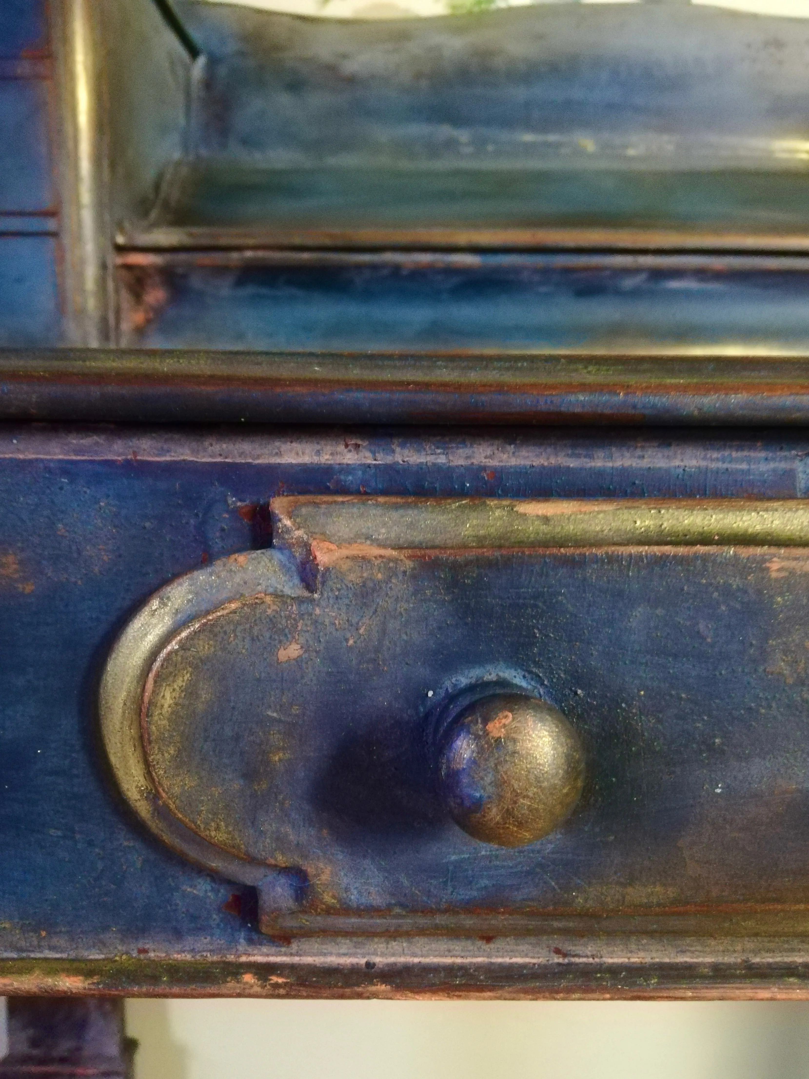 Vintage writing desk painted in layers of beautiful Patina