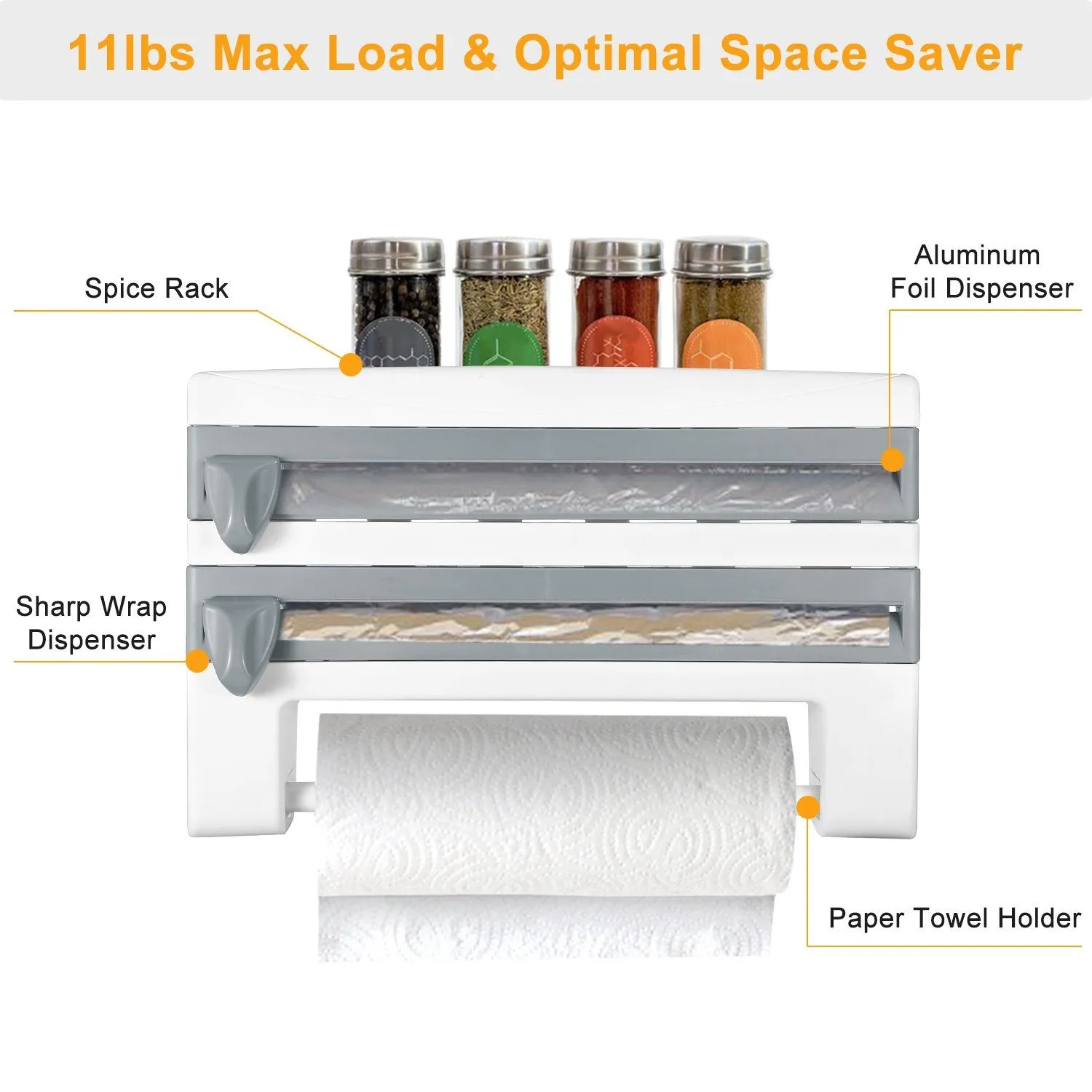 Wall Mounted Kitchen Roll Dispenser with Cutter