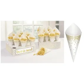 Wedding - Snack Cones With Trays 42/pkg