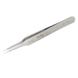 Weller-Erem 102ACA SMD tweezers, angled 45 deg, with pointed tips for vertical application