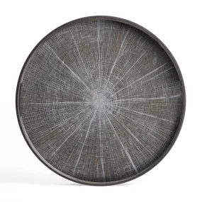 White Slice Extra Large Round Wooden Tray