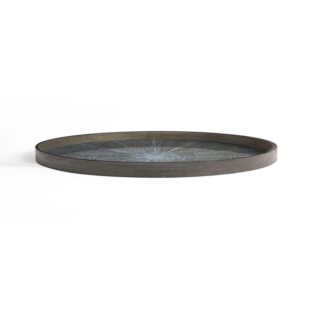 White Slice Extra Large Round Wooden Tray