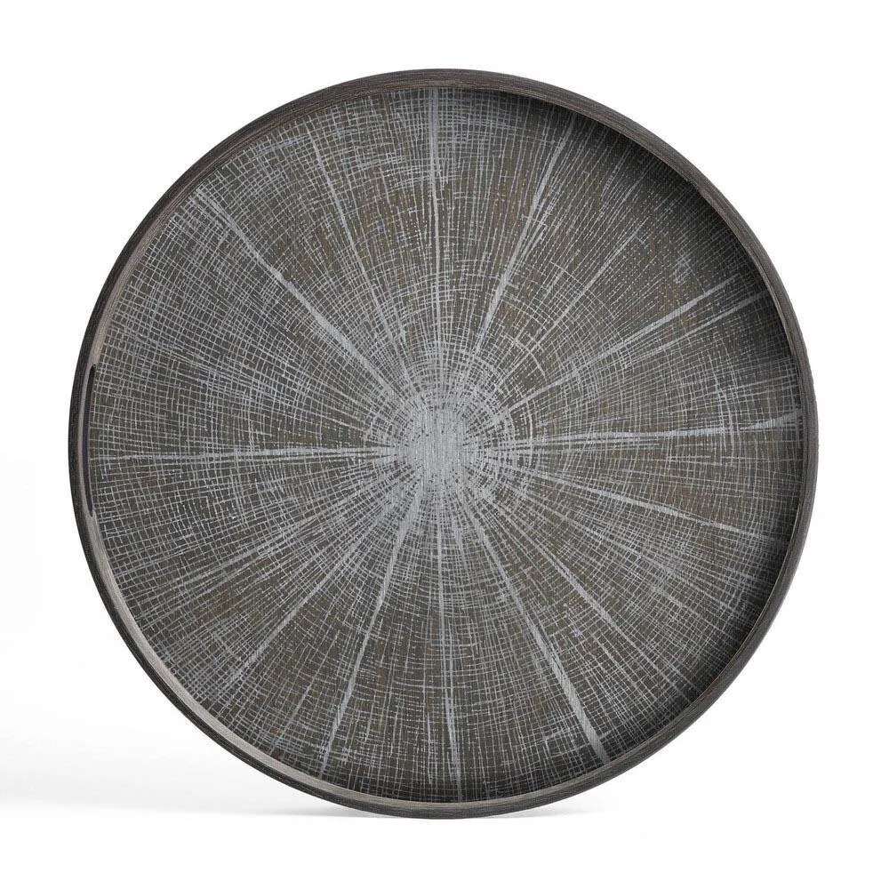 White Slice Extra Large Round Wooden Tray