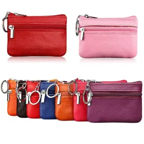 Women's Single Zip Leather Clutch Wallet
