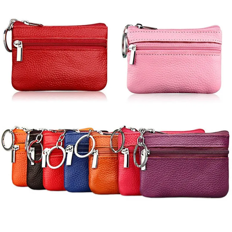 Women's Single Zip Leather Clutch Wallet