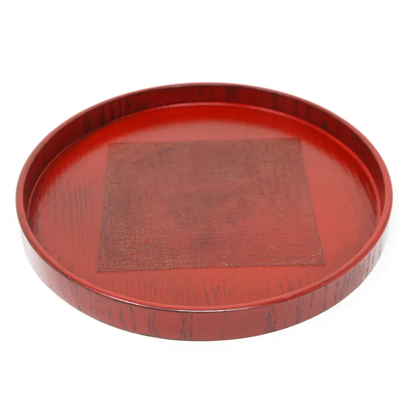 Wooden Tray Round Nunobari Akebono