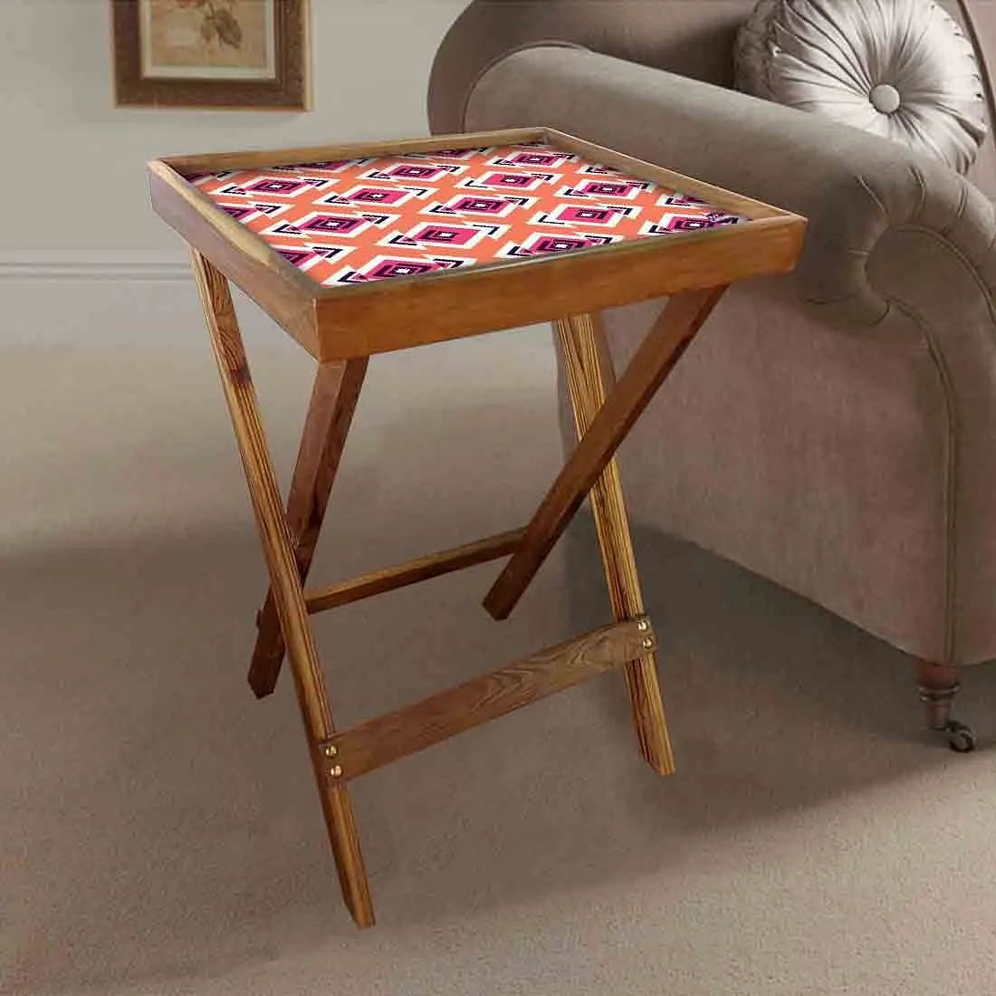Wooden TV Trays Table Bar Snack Serving Tables - Diamonds