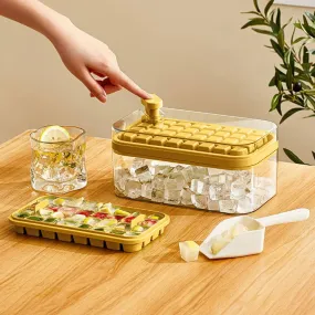 WORTHBUY Square Silicone Ice Mold Box Press Type Ice Tray Mold With Storage Box Whiskey Beer Quick-freeze Kitchen Gadgets