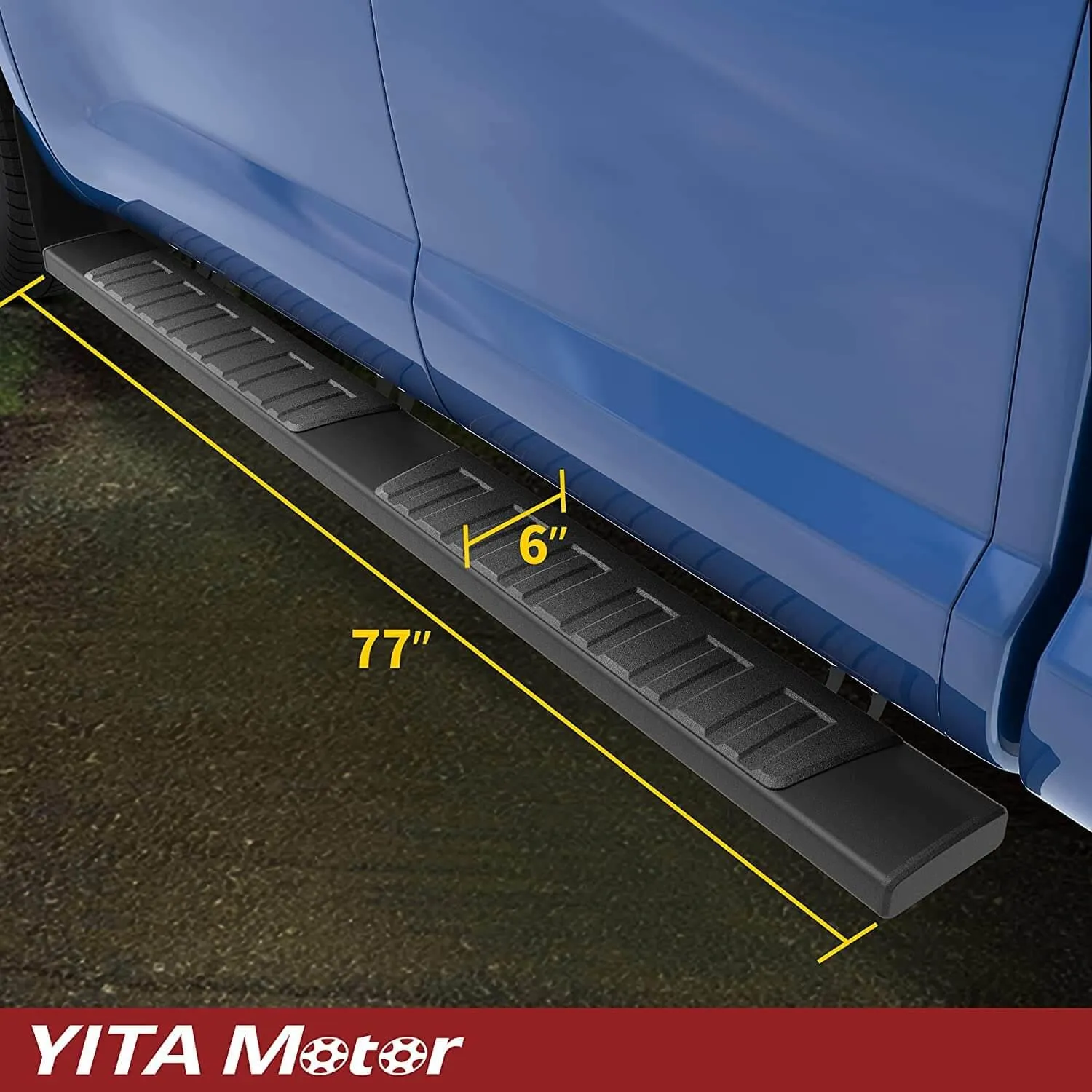 YITAMOTOR® For 2007-2021 Toyota Tundra Double Cab 6" Running Boards Nerf Bars Side Step Black