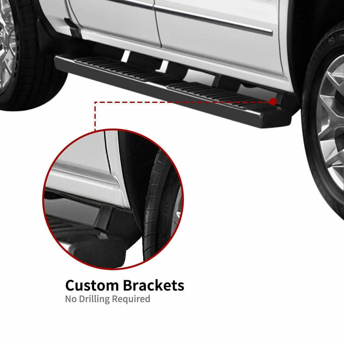 YITAMOTOR® For 2007-2021 Toyota Tundra Double Cab 6" Running Boards Nerf Bars Side Step Black
